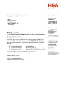 20231121_HEA_UBA_12. Forum Wohnungslüftung_Teilnahmebescheinigung_Michael Klemke